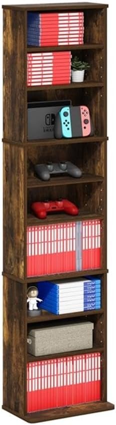 9‑Shelf Adjustable Media Storage Tower Organizer
