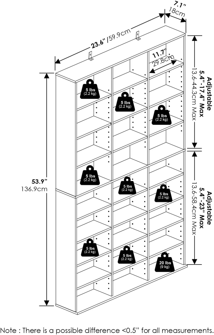 24‑Tier Adjustable Multimedia Storage Tower