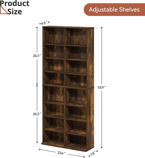 16‑Tier Adjustable Multimedia Storage Cabinet