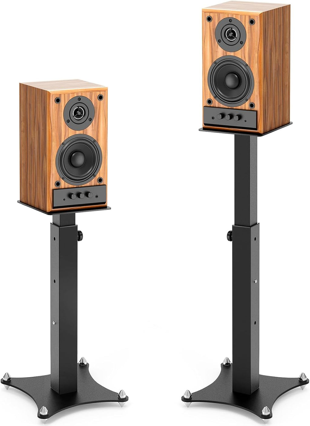 Heavy‑Duty Adjustable Metal Speaker Stands Pair