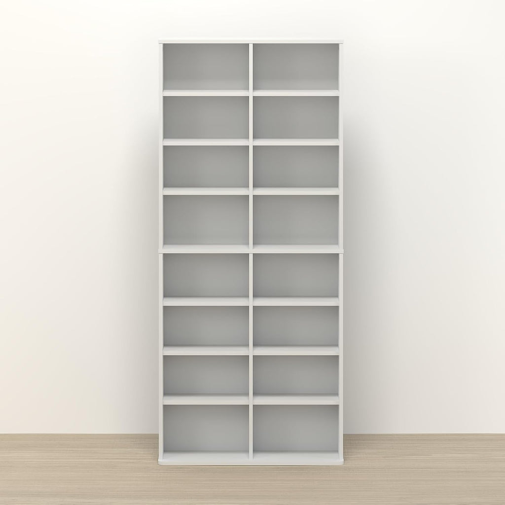 16‑Shelf Adjustable Media Storage Tower Organizer
