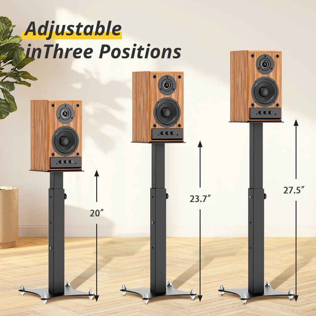 Heavy‑Duty Adjustable Metal Speaker Stands Pair