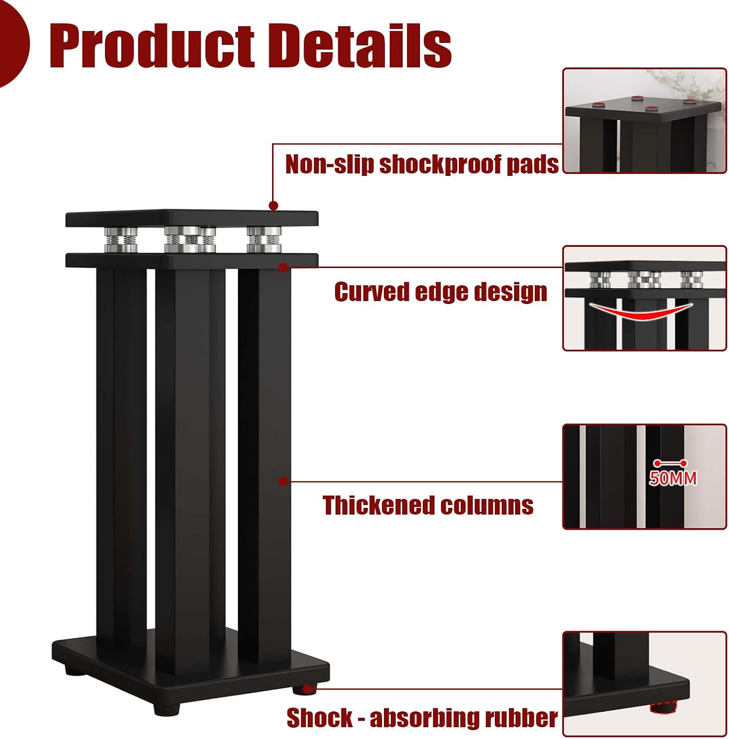 Heavy‑Duty Spring Isolation Speaker Stands Pair