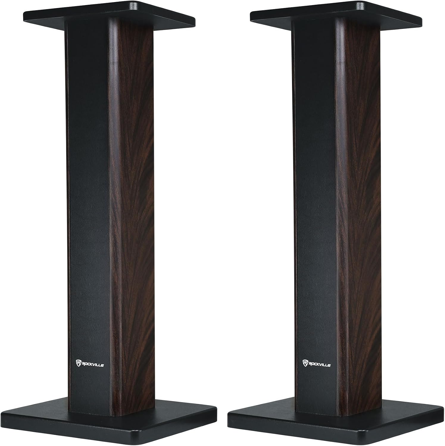 Dark Wood Home Theater Speaker Stands Pair