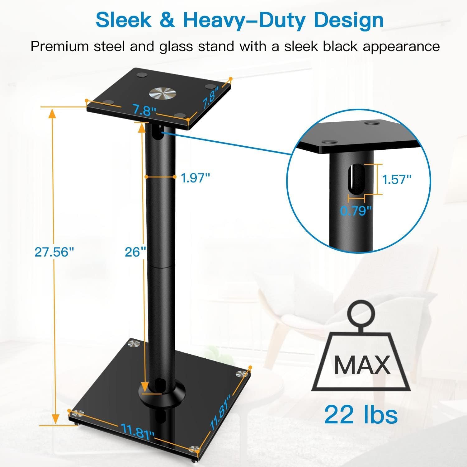 Universal Floor Surround‑Sound Speaker Stands
