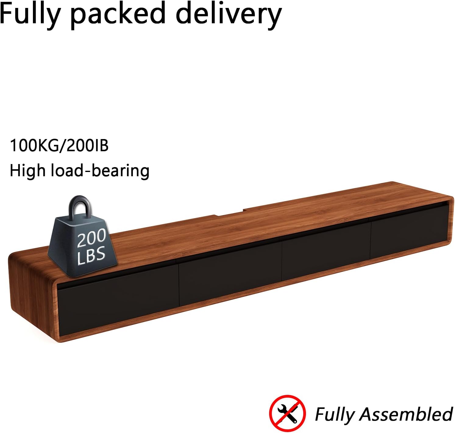 Wall‑Mounted Floating TV Media Console Cabinet