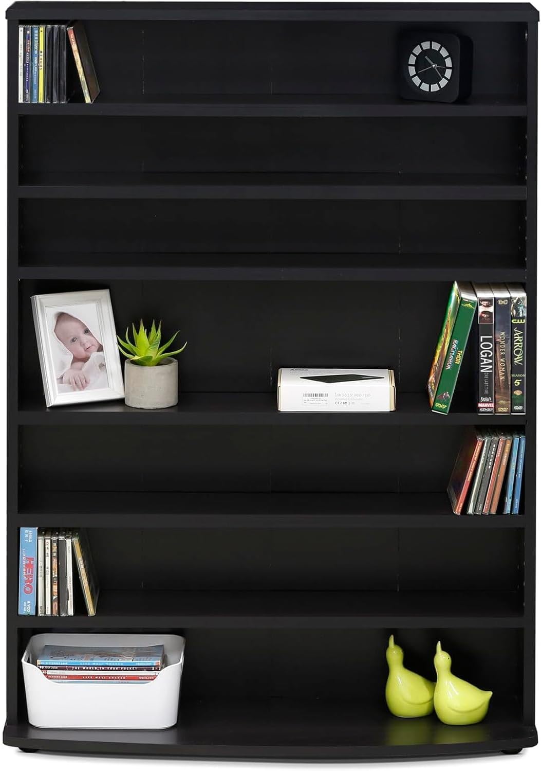 6‑Tier Adjustable Multimedia Storage Tower