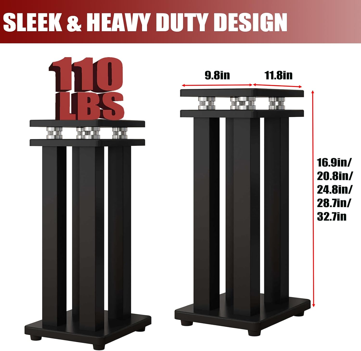 Heavy‑Duty Spring Isolation Speaker Stands Pair