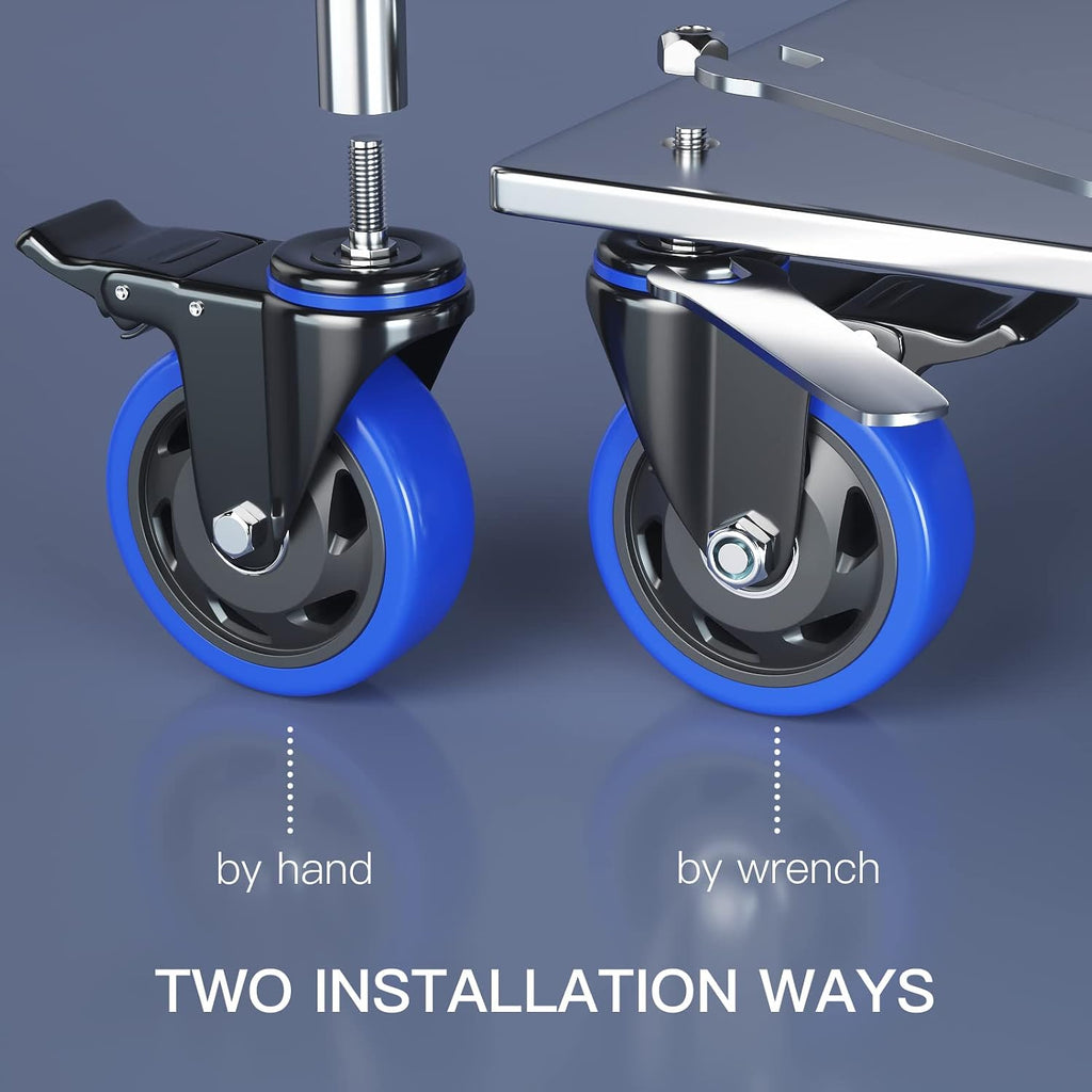Heavy‑Duty Threaded Stem Caster Wheels Set