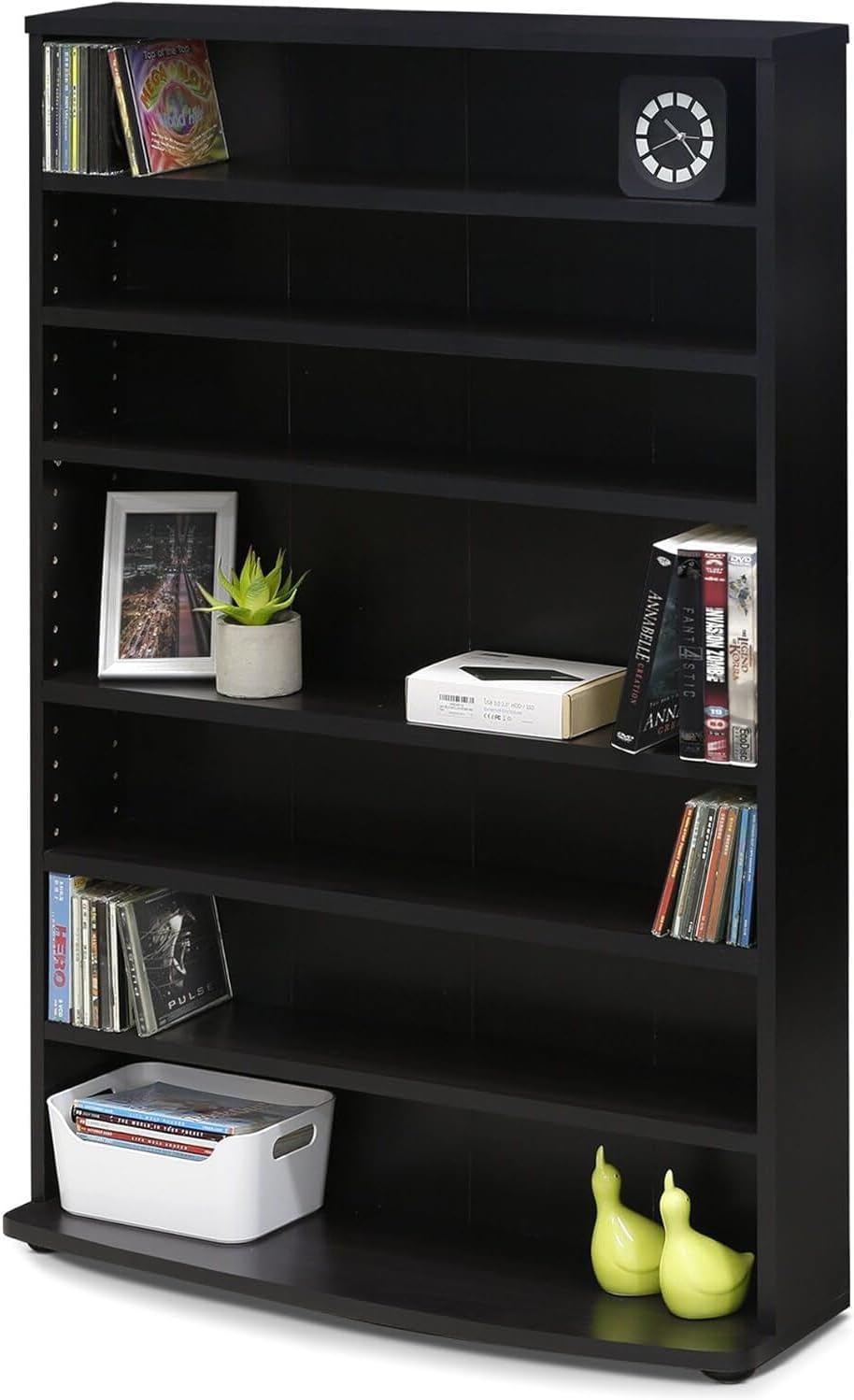 6‑Tier Adjustable Multimedia Storage Tower