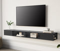 Black Floating Entertainment TV Console Stand
