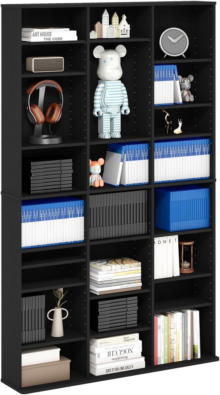 24‑Tier Adjustable Multimedia Storage Tower
