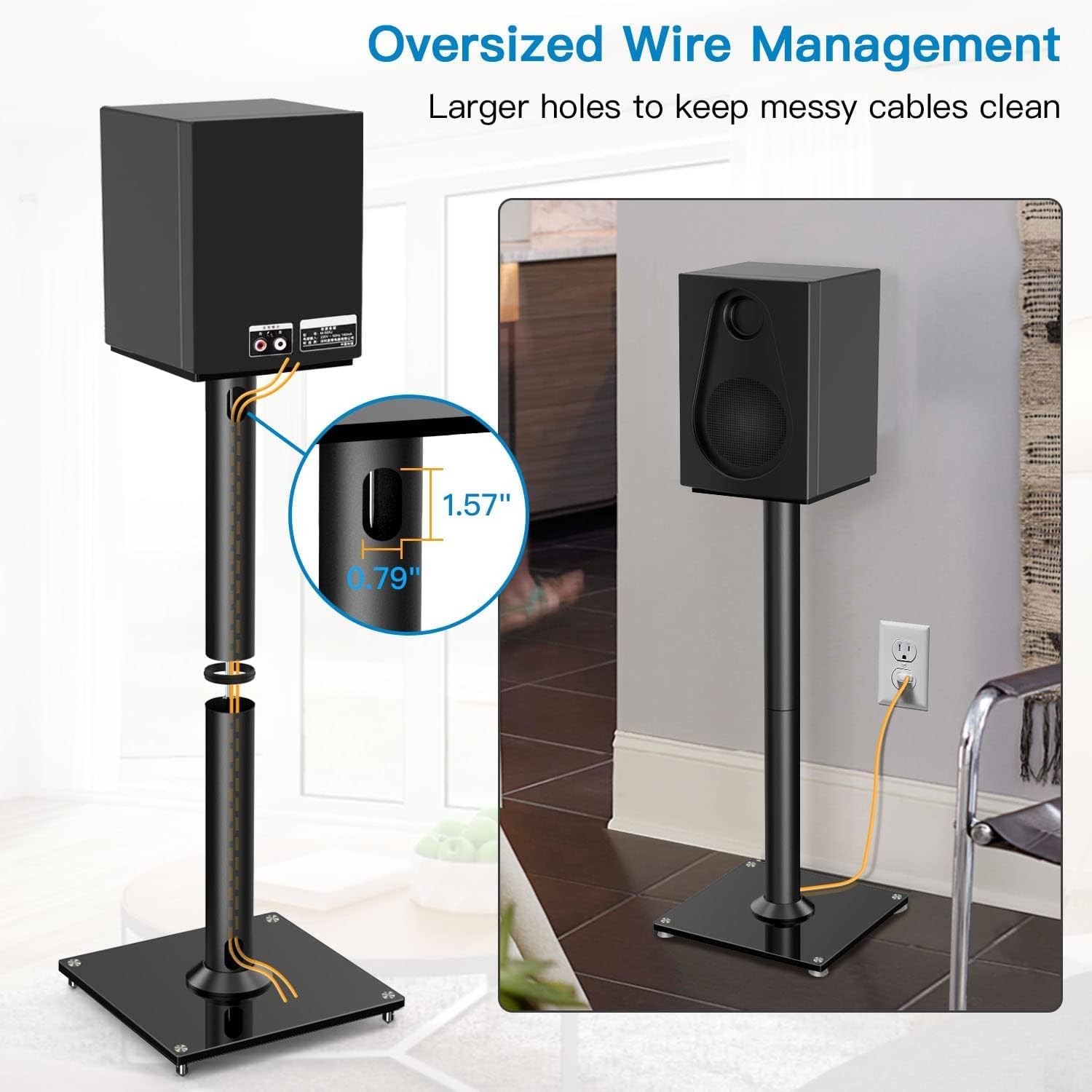 Universal Floor Surround‑Sound Speaker Stands
