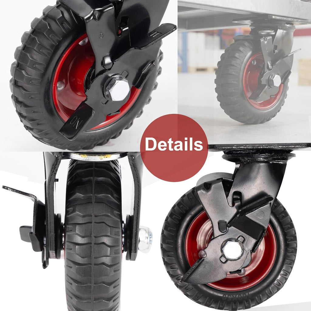 Outdoor Heavy‑Duty Swivel Caster Wheels With Brake