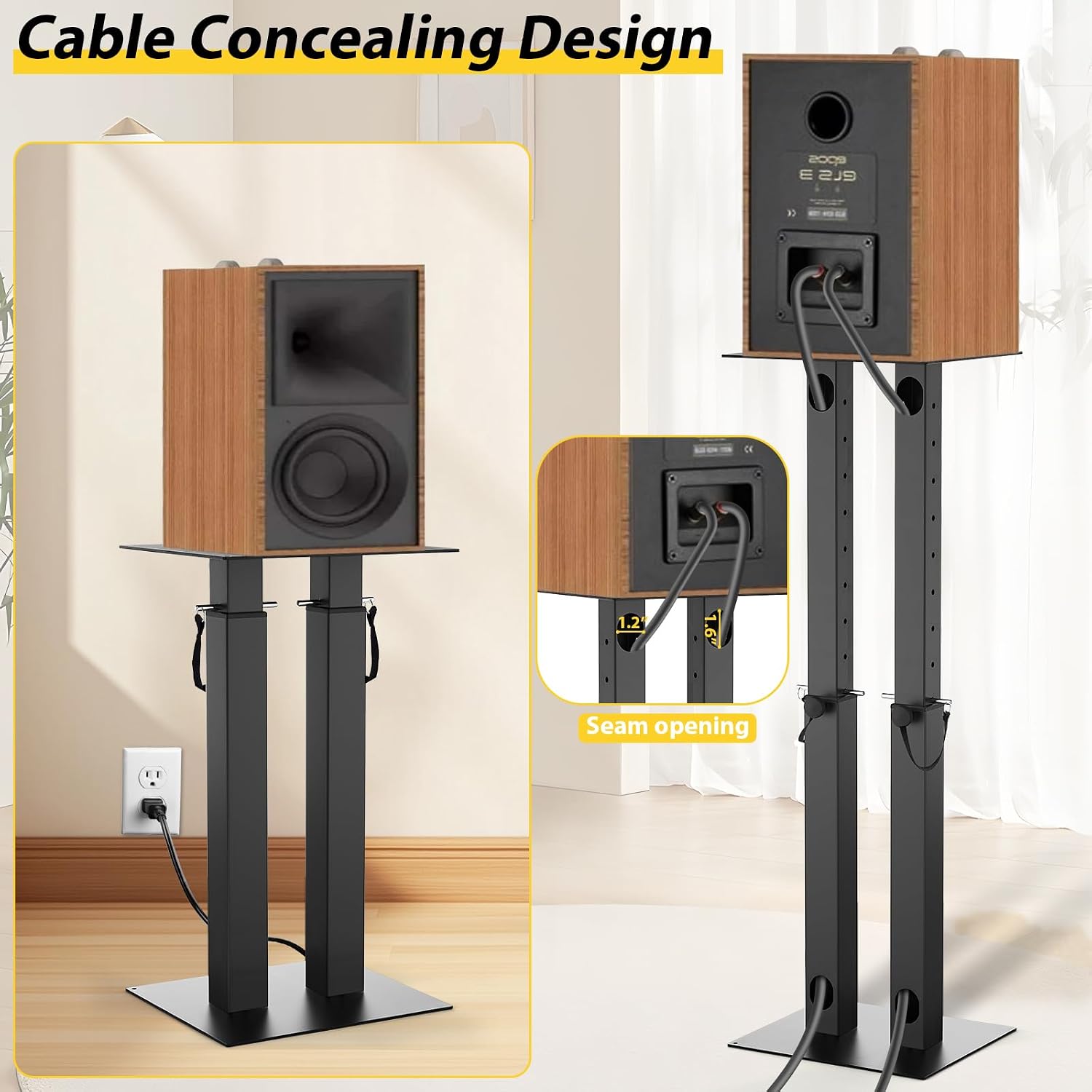 Adjustable Universal Floor Speaker Stands Pair
