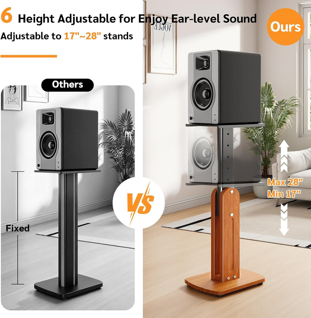 Solid Wood Monitor Speaker Stands Pair
