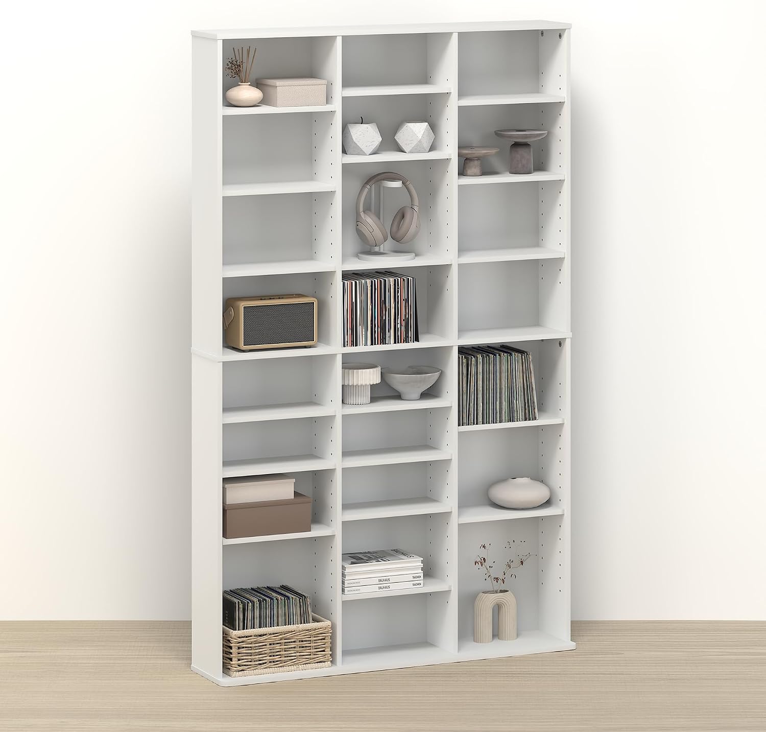 24‑Tier Adjustable Slim Media Storage Cabinet