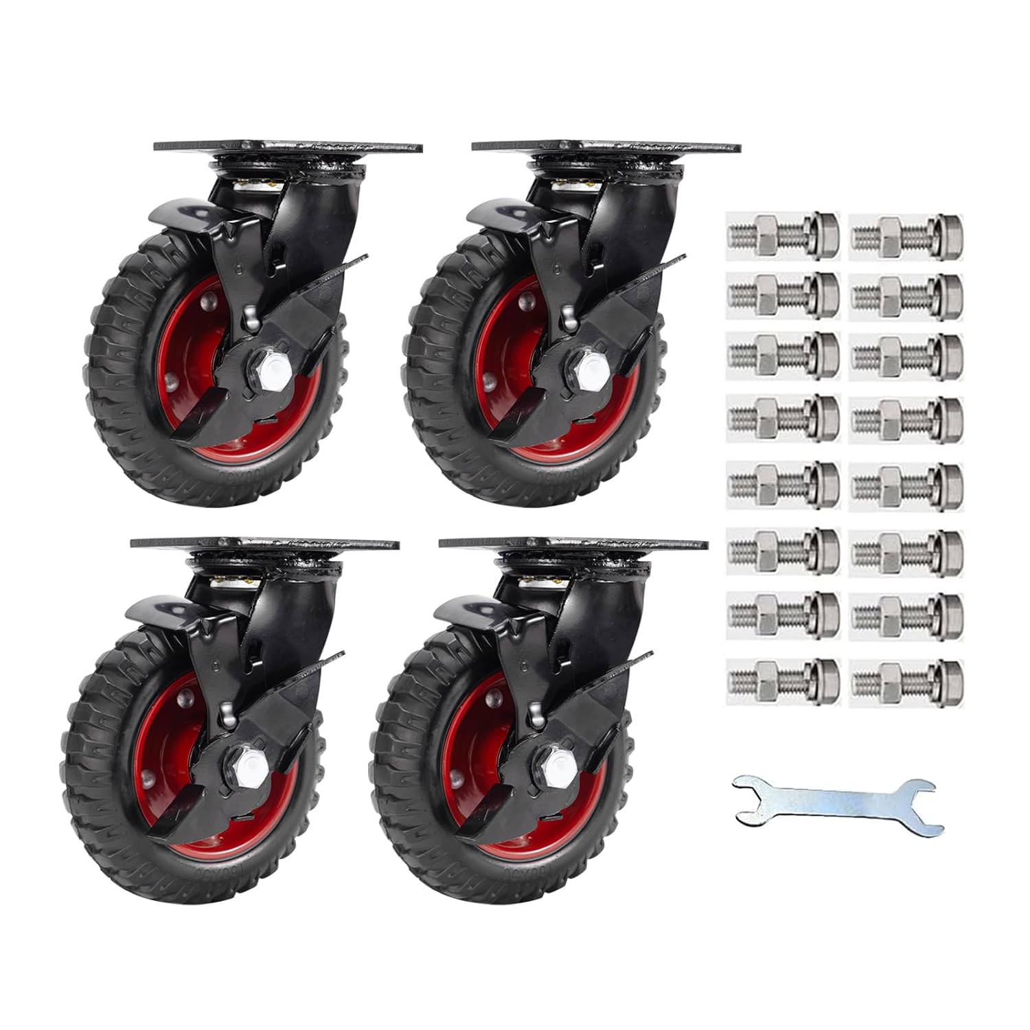 Outdoor Heavy‑Duty Swivel Caster Wheels With Brake