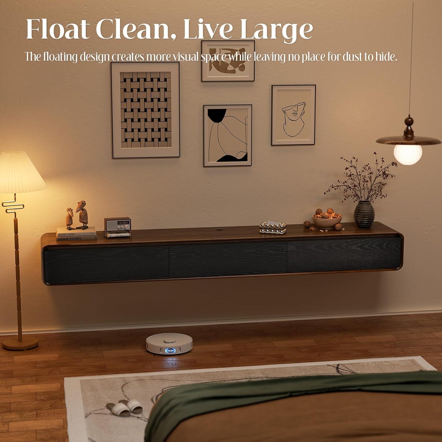 Wall‑Mounted Floating TV Storage Console Stand