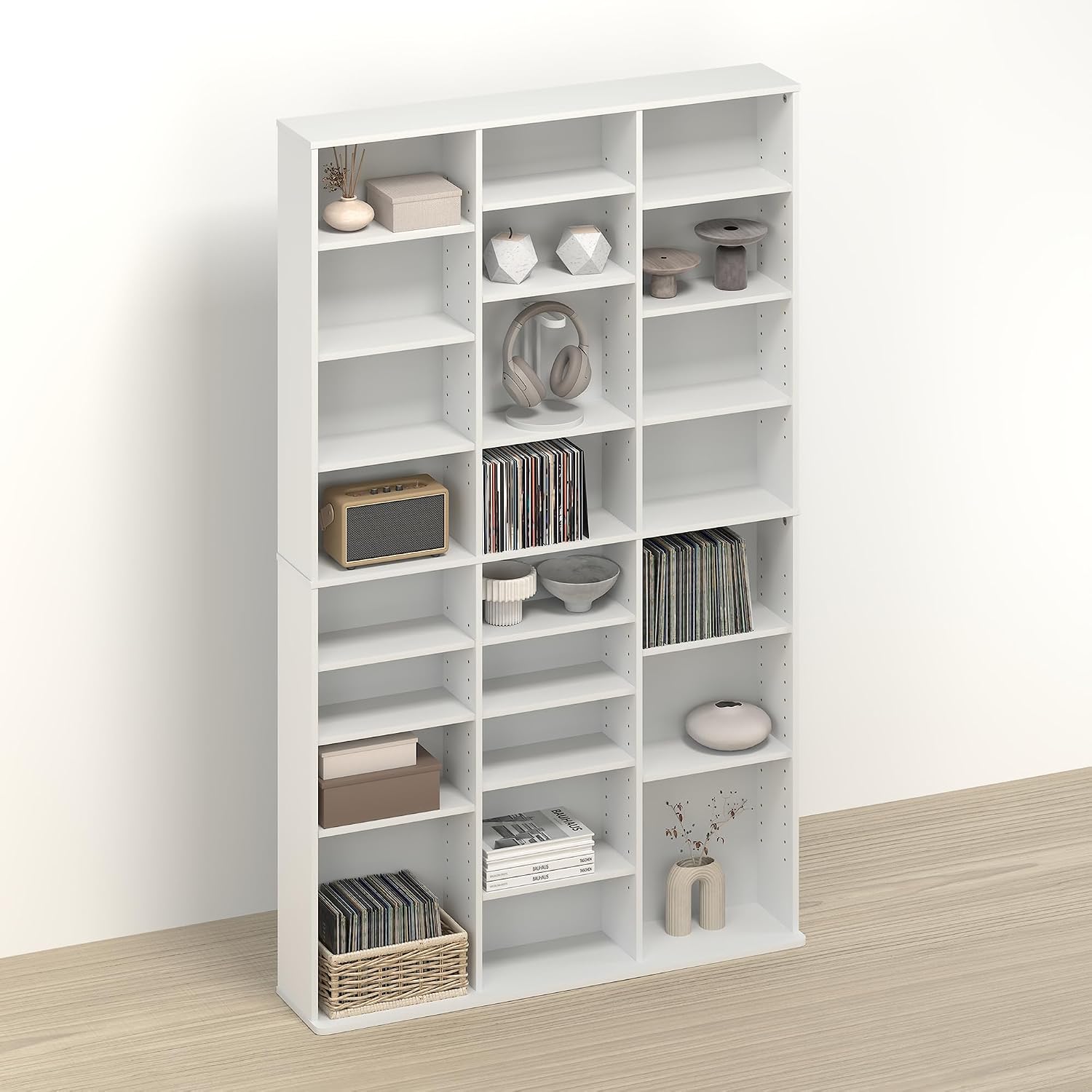 24‑Tier Adjustable Slim Media Storage Cabinet