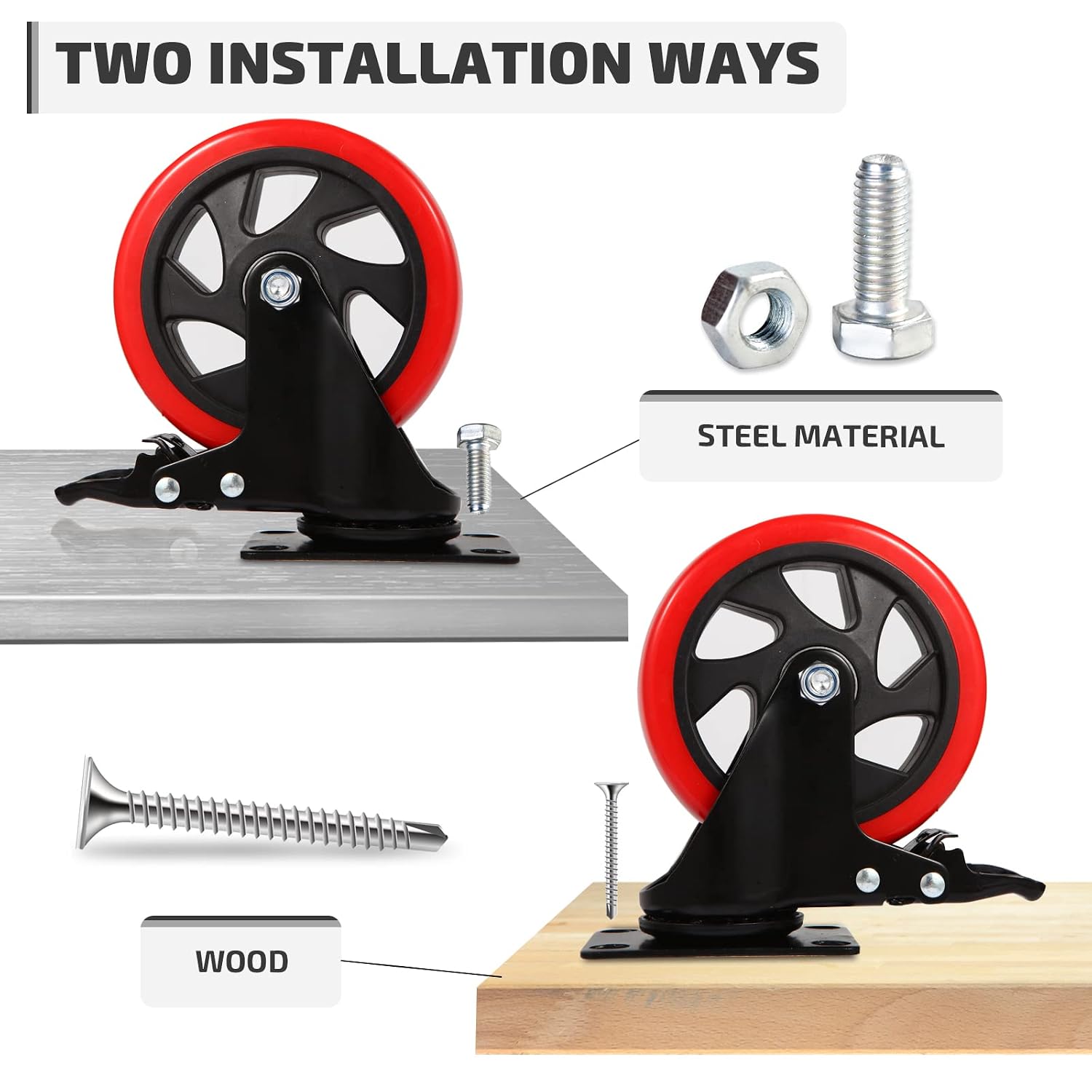 Industrial Swivel Caster Wheels With Brake