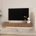 Modern Floating TV Stand With LED Storage Console