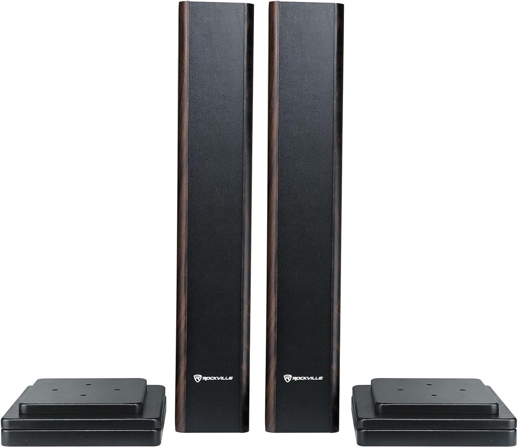 Dark Wood Home Theater Speaker Stands Pair