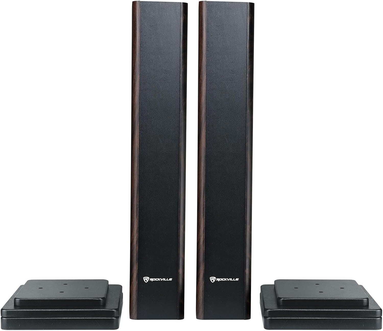 Dark Wood Home Theater Speaker Stands Pair