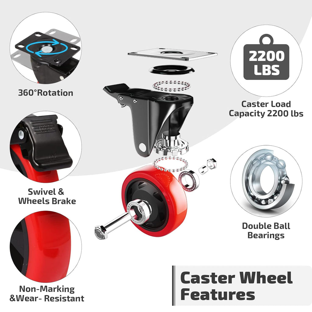 Industrial Swivel Caster Wheels With Brake