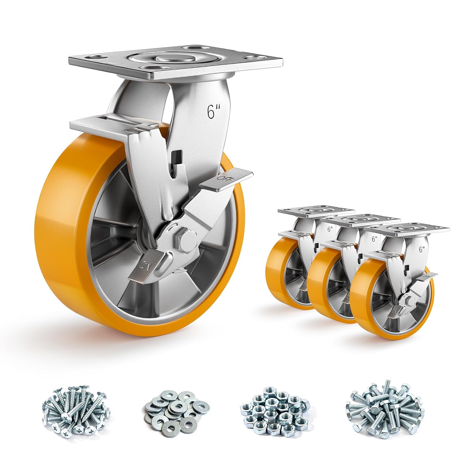 Industrial Locking Swivel Heavy‑Duty Caster Wheels