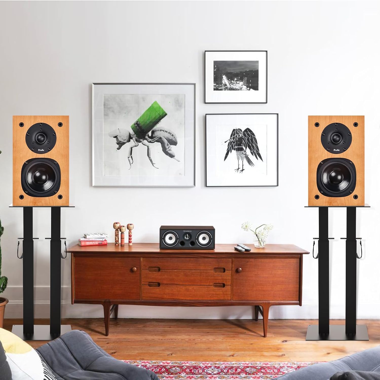 Adjustable Universal Floor Speaker Stands Pair