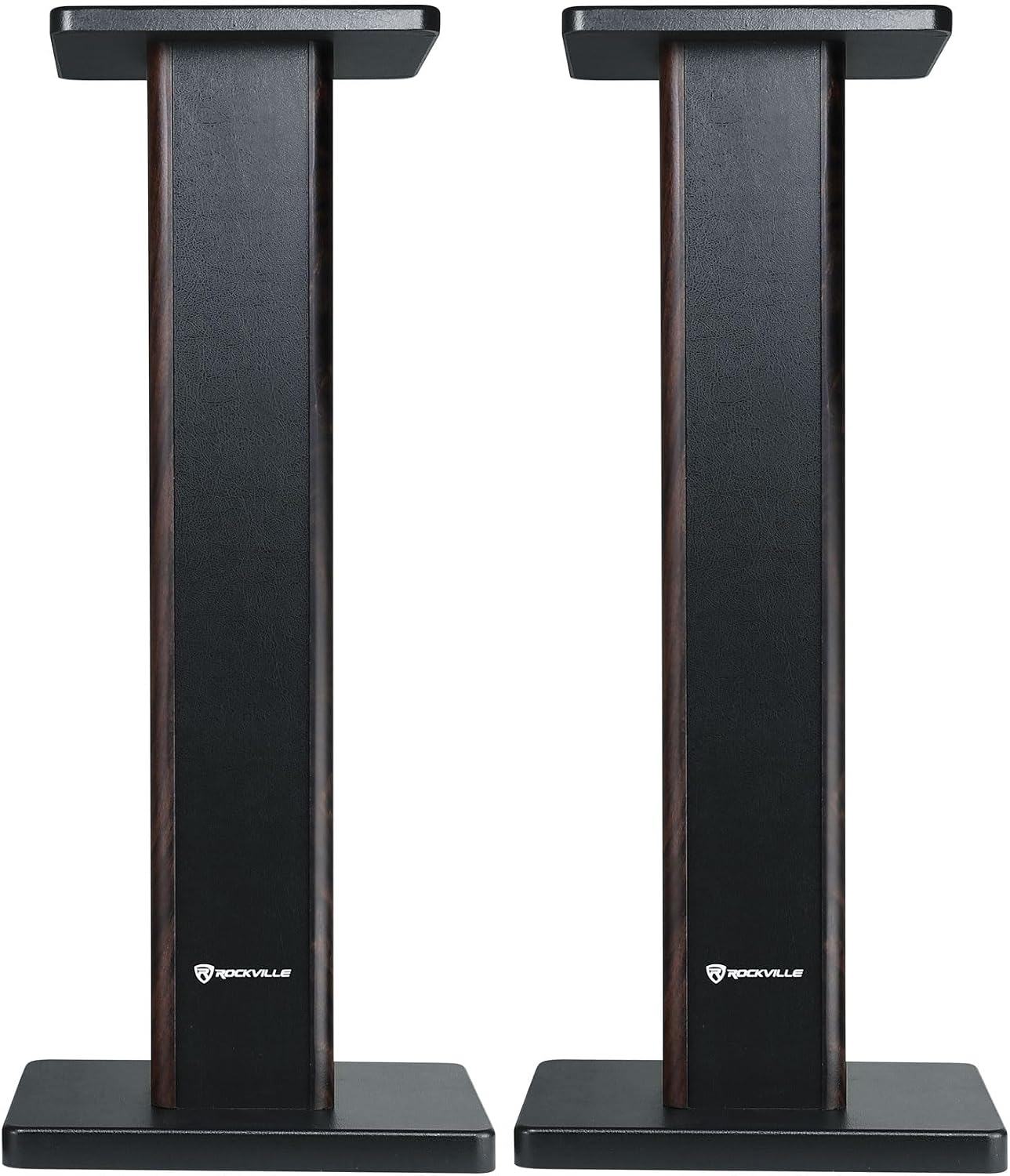 Dark Wood Home Theater Speaker Stands Pair