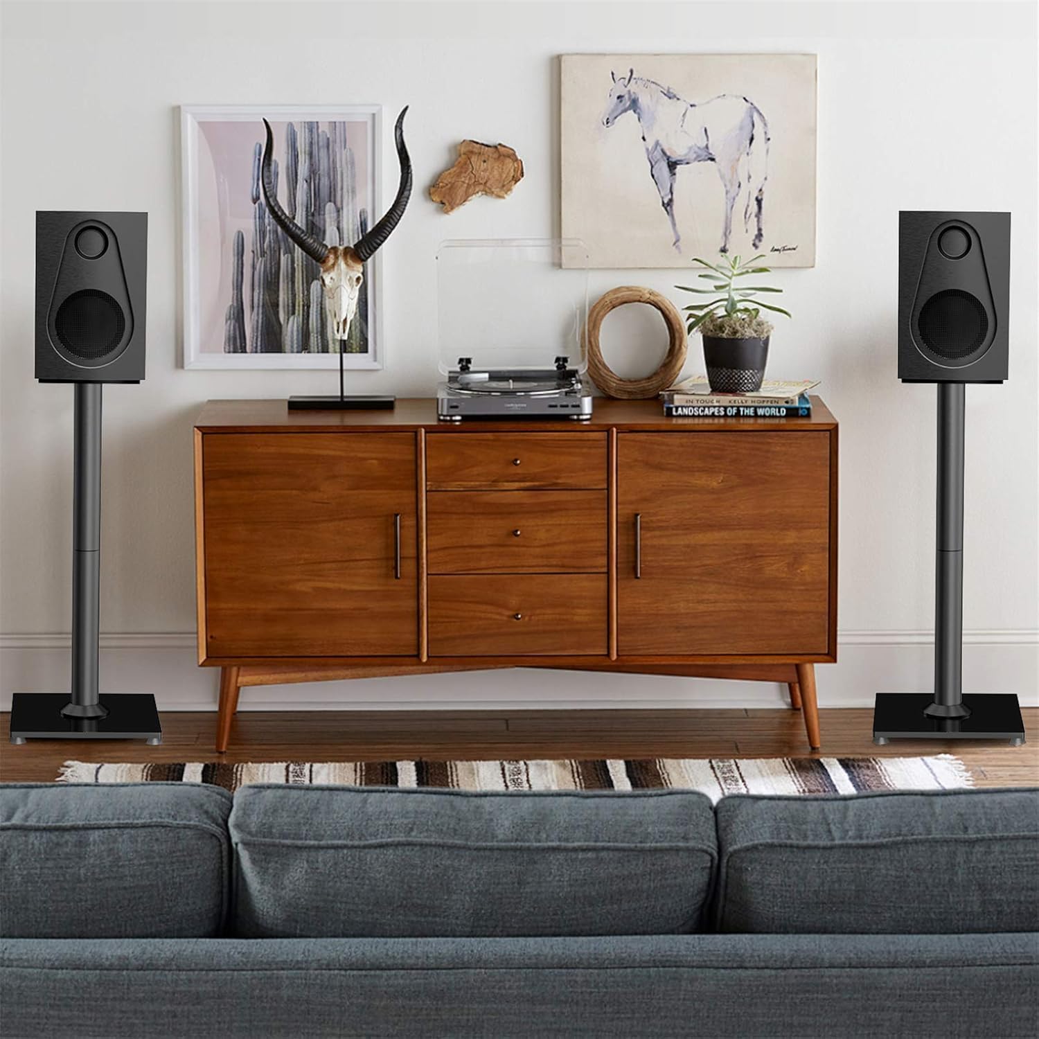 Universal Floor Surround‑Sound Speaker Stands