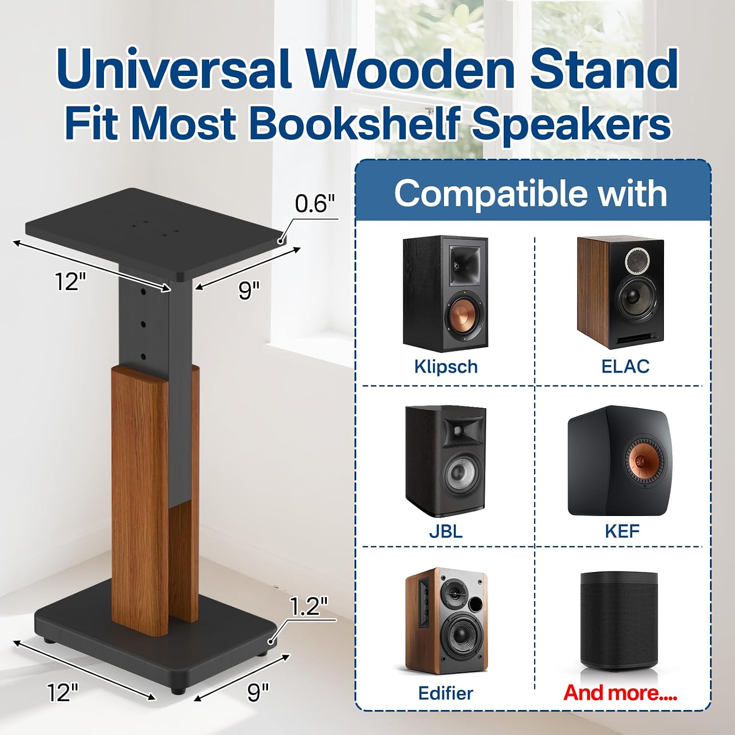 Adjustable Floor Monitor Speaker Stands Pair