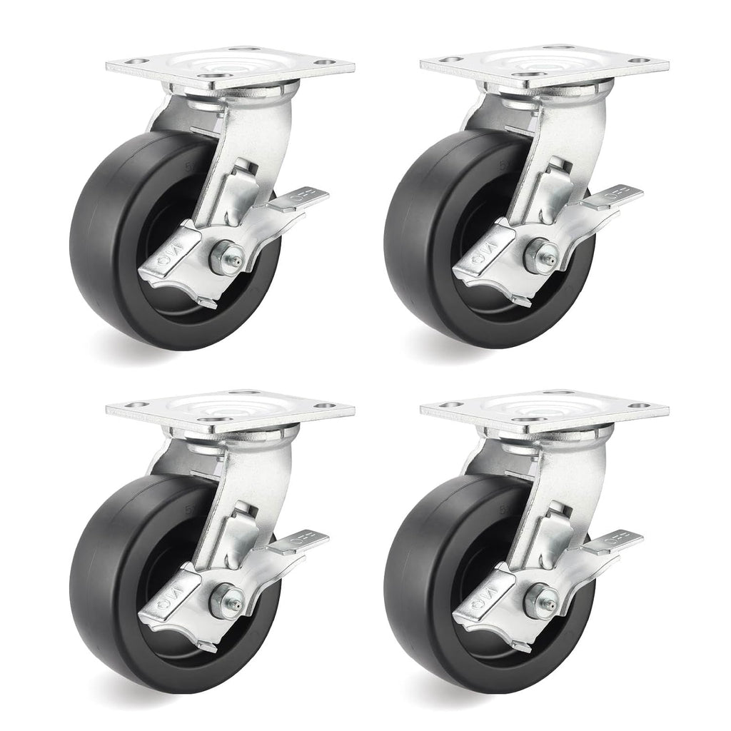 Heavy‑Duty Swivel Caster Wheels With Brake