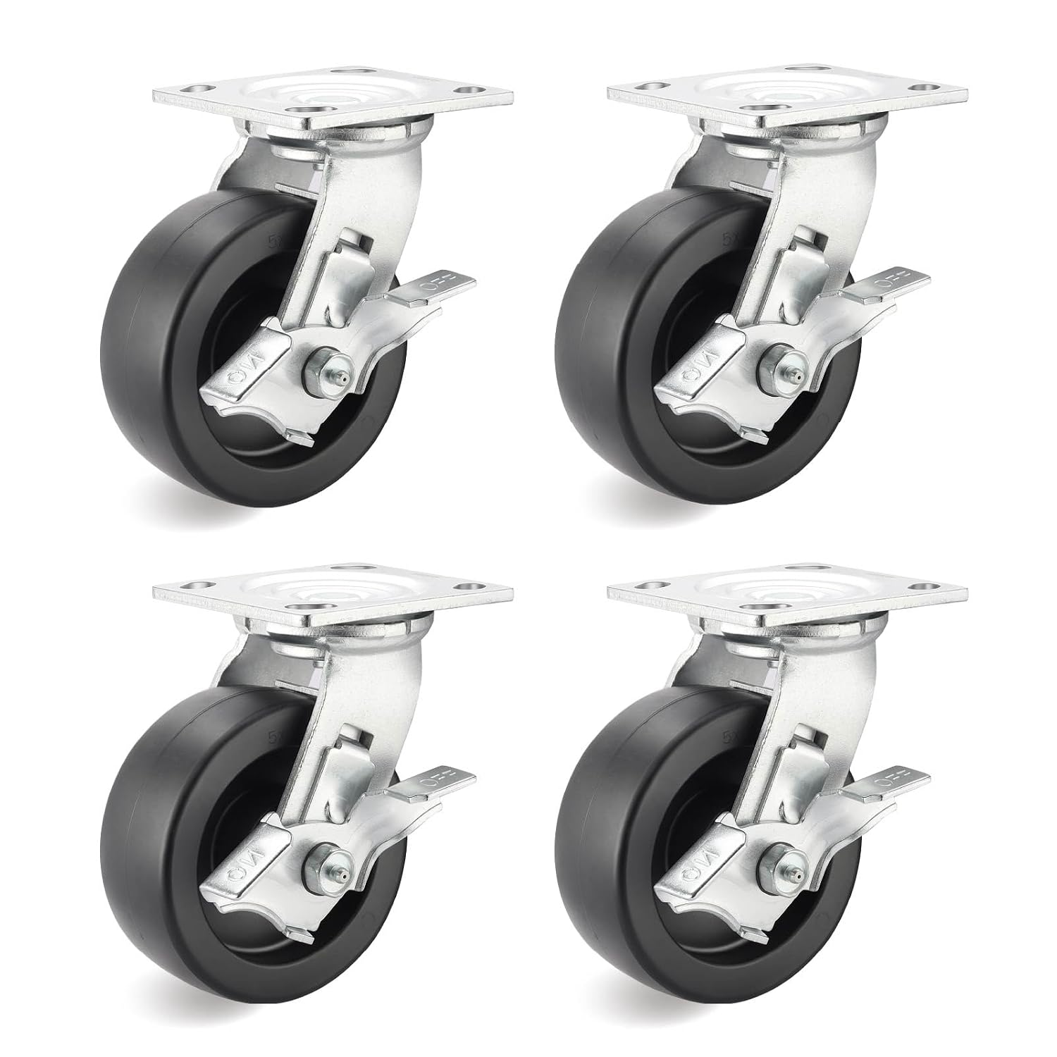 Heavy‑Duty Swivel Caster Wheels With Brake