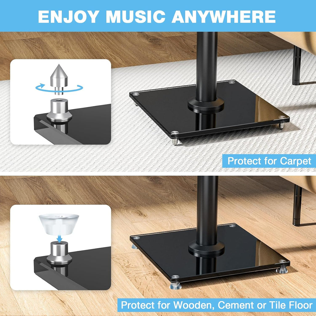 Swivel Heavy‑Duty Bookshelf Speaker Stands Pair