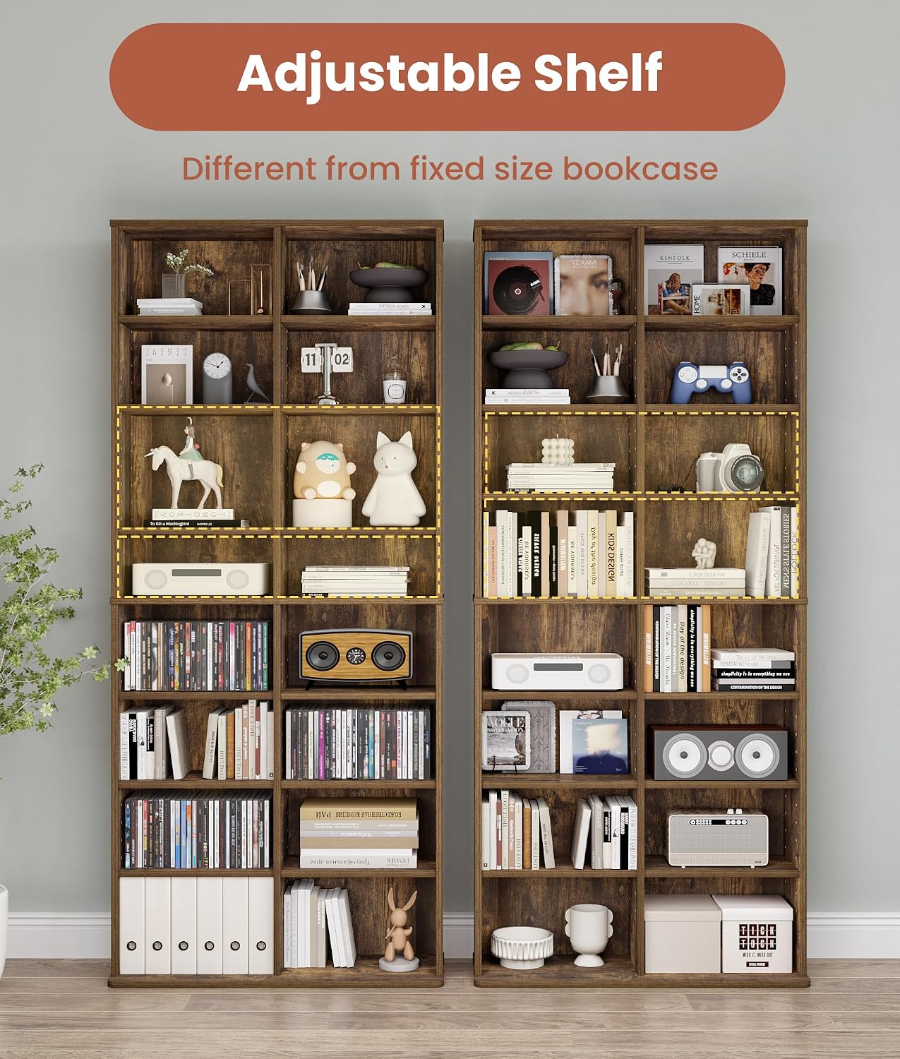 16‑Tier Adjustable Multimedia Storage Cabinet