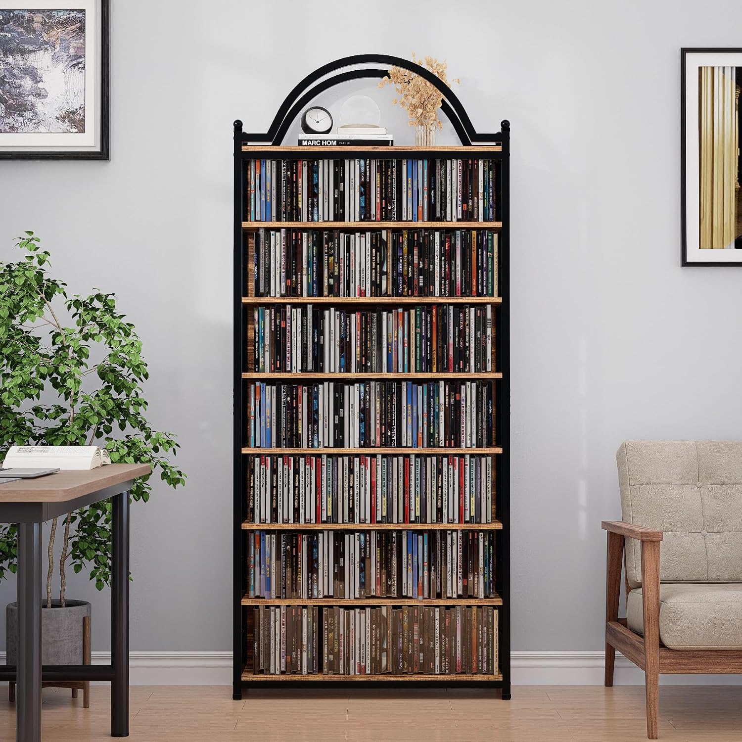 8‑Tier Large Media Storage Tower Organizer