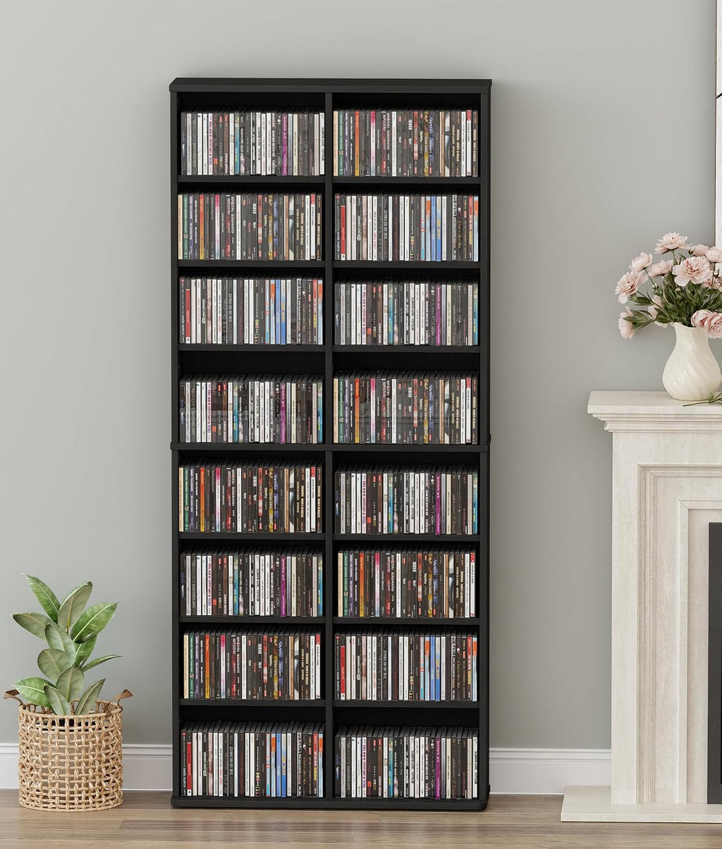 16‑Tier Adjustable Media Storage Tower Organizer