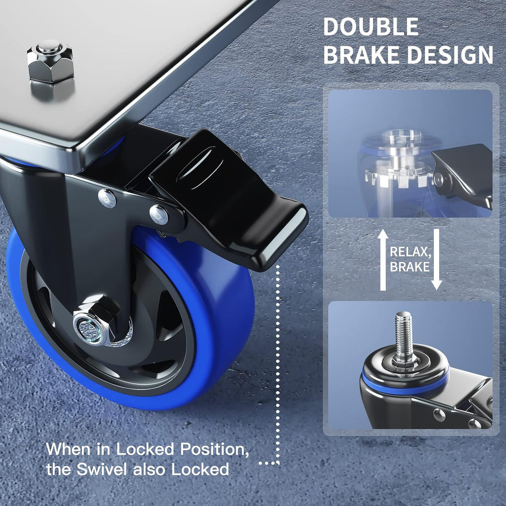 Heavy‑Duty Threaded Stem Caster Wheels Set