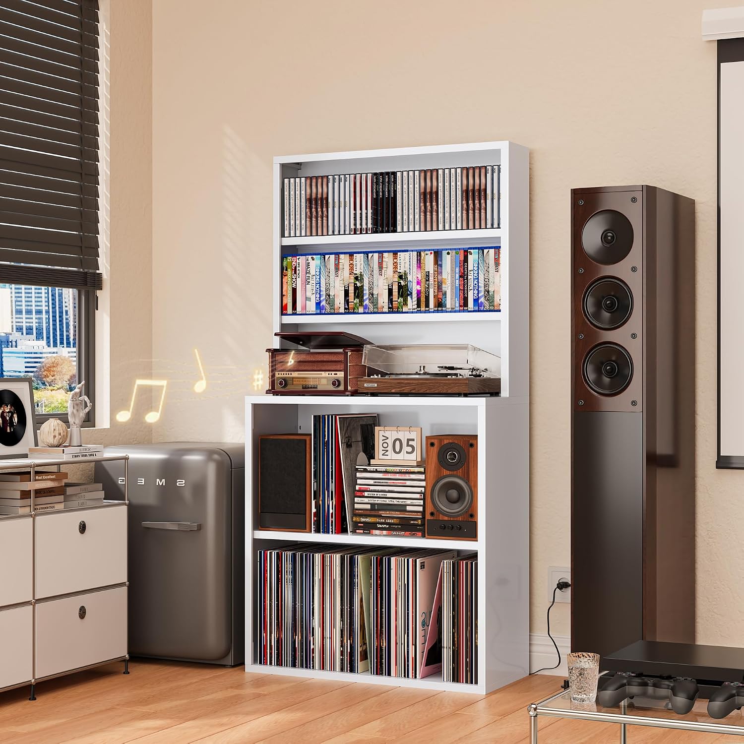 5‑Tier Multimedia Media Storage Tower
