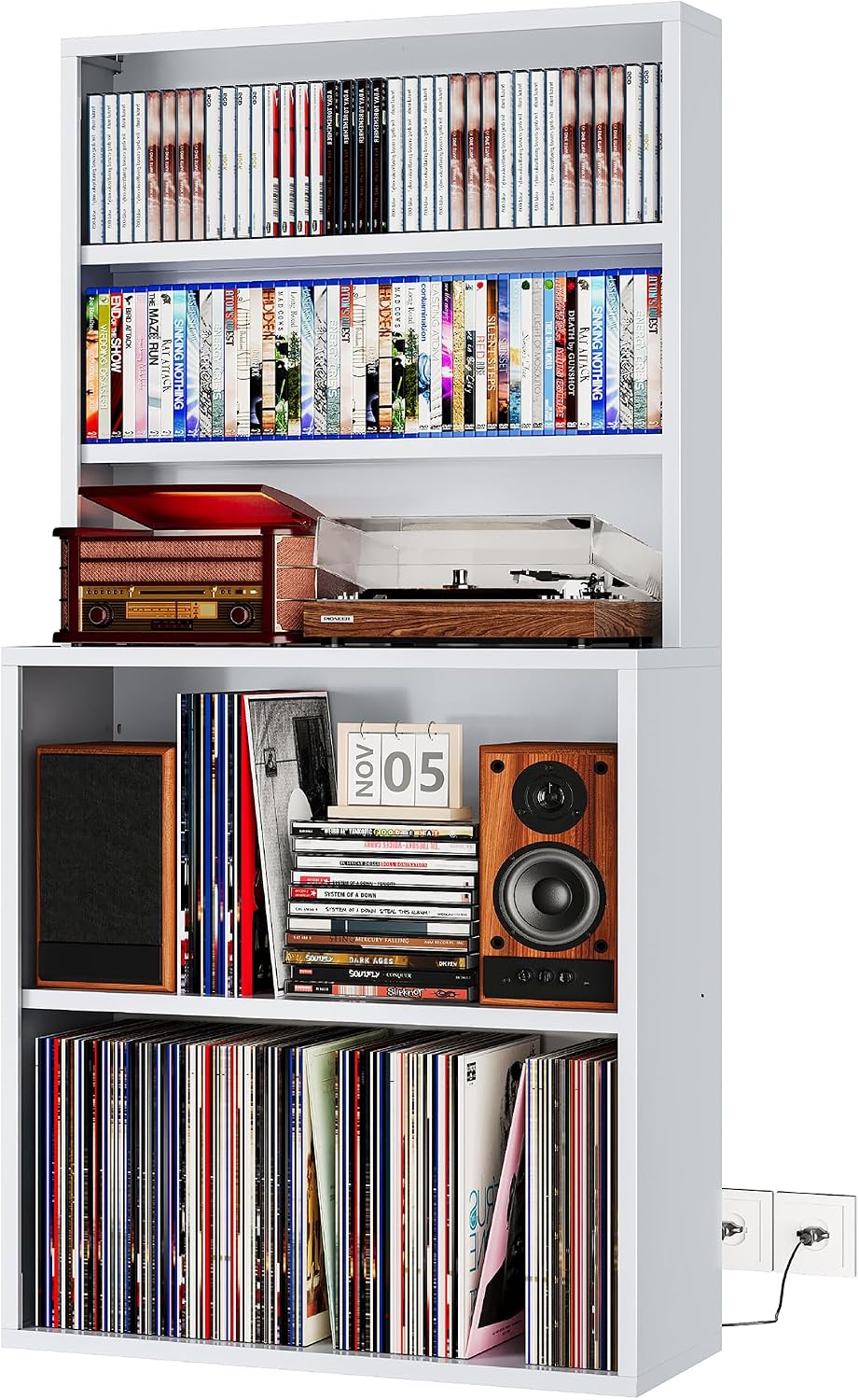5‑Tier Multimedia Media Storage Tower
