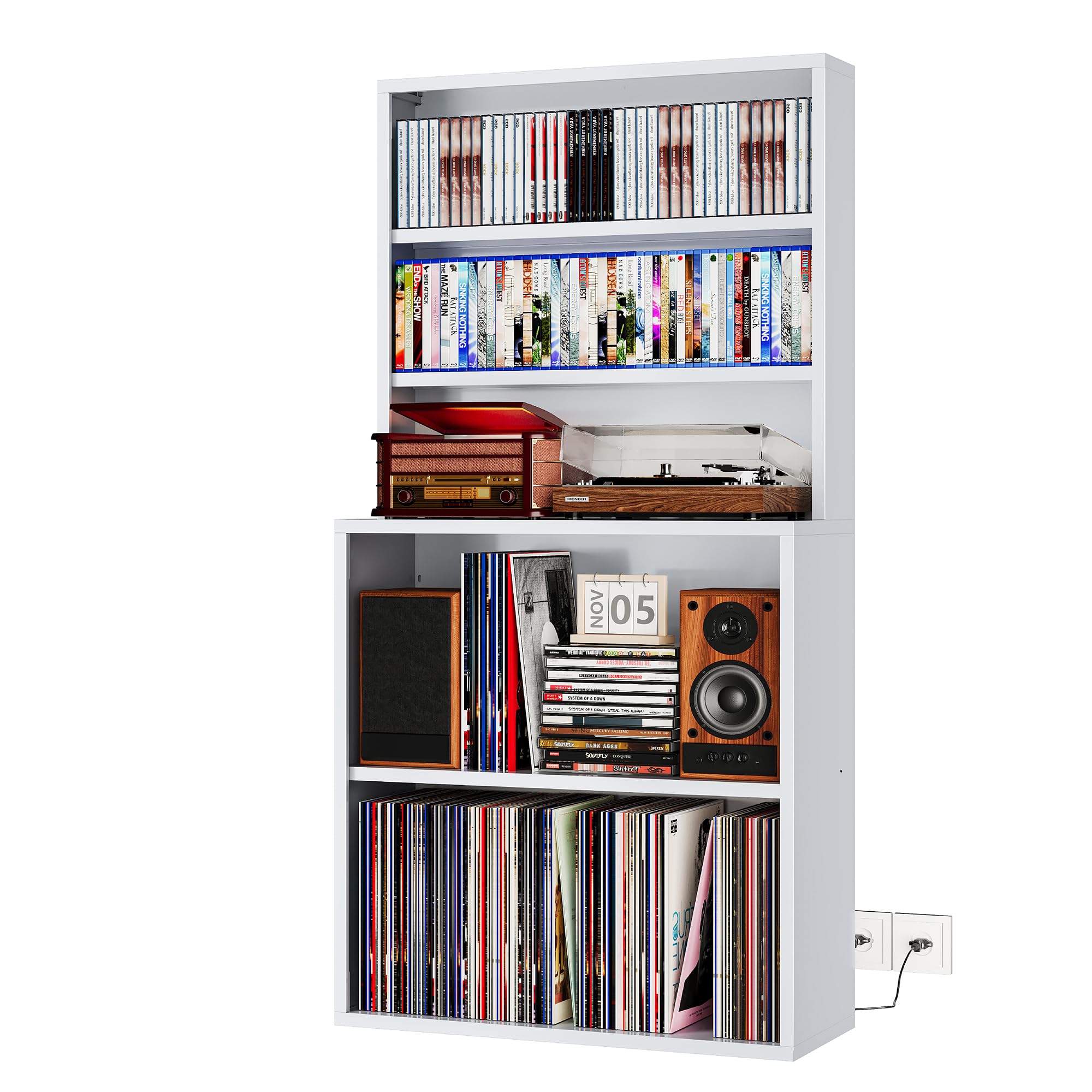 5‑Tier Multimedia Media Storage Tower