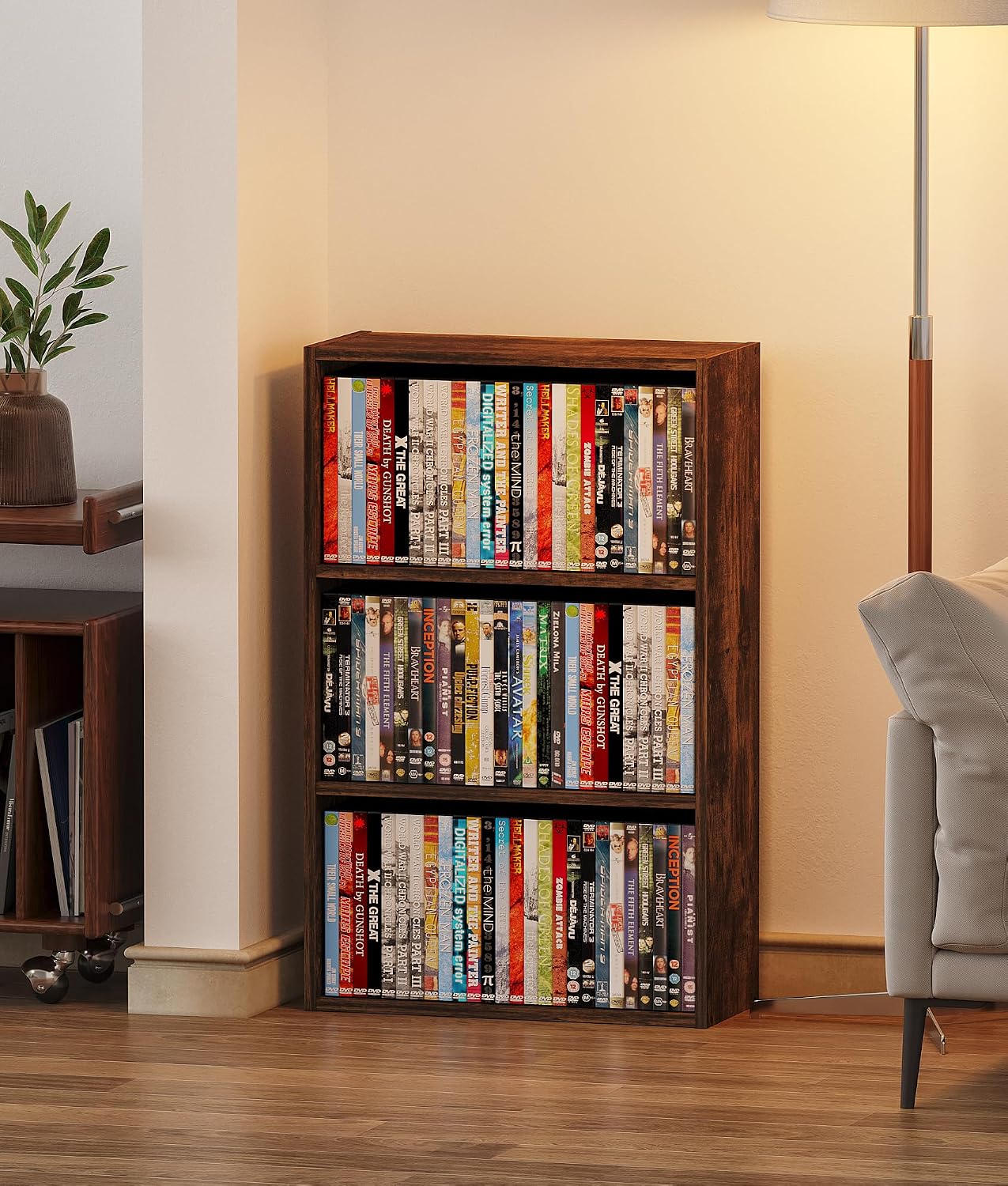 3‑Tier Freestanding Media Storage Tower Organizer