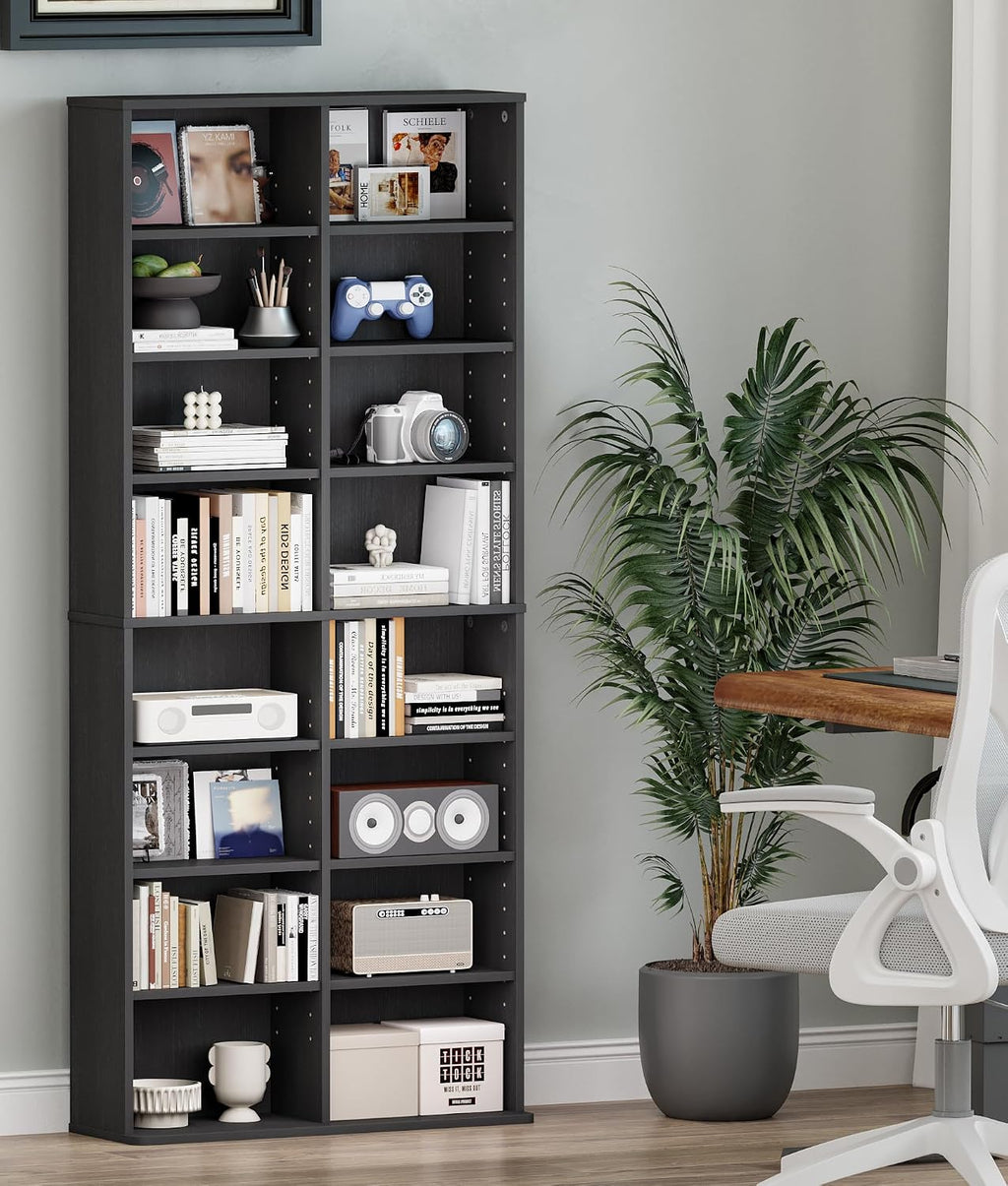 16‑Tier Adjustable Media Storage Tower Organizer