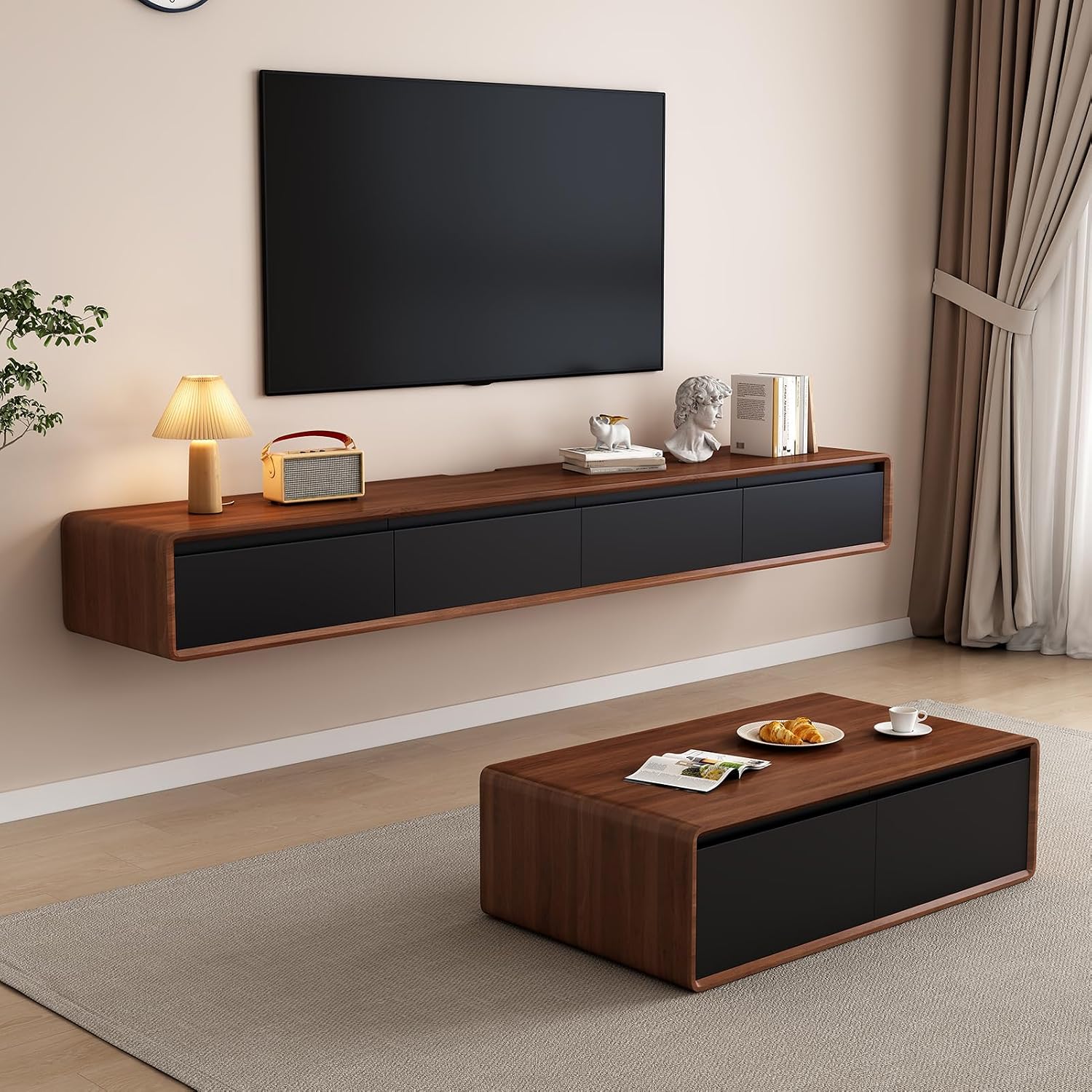 Wall‑Mounted Floating TV Media Console Cabinet