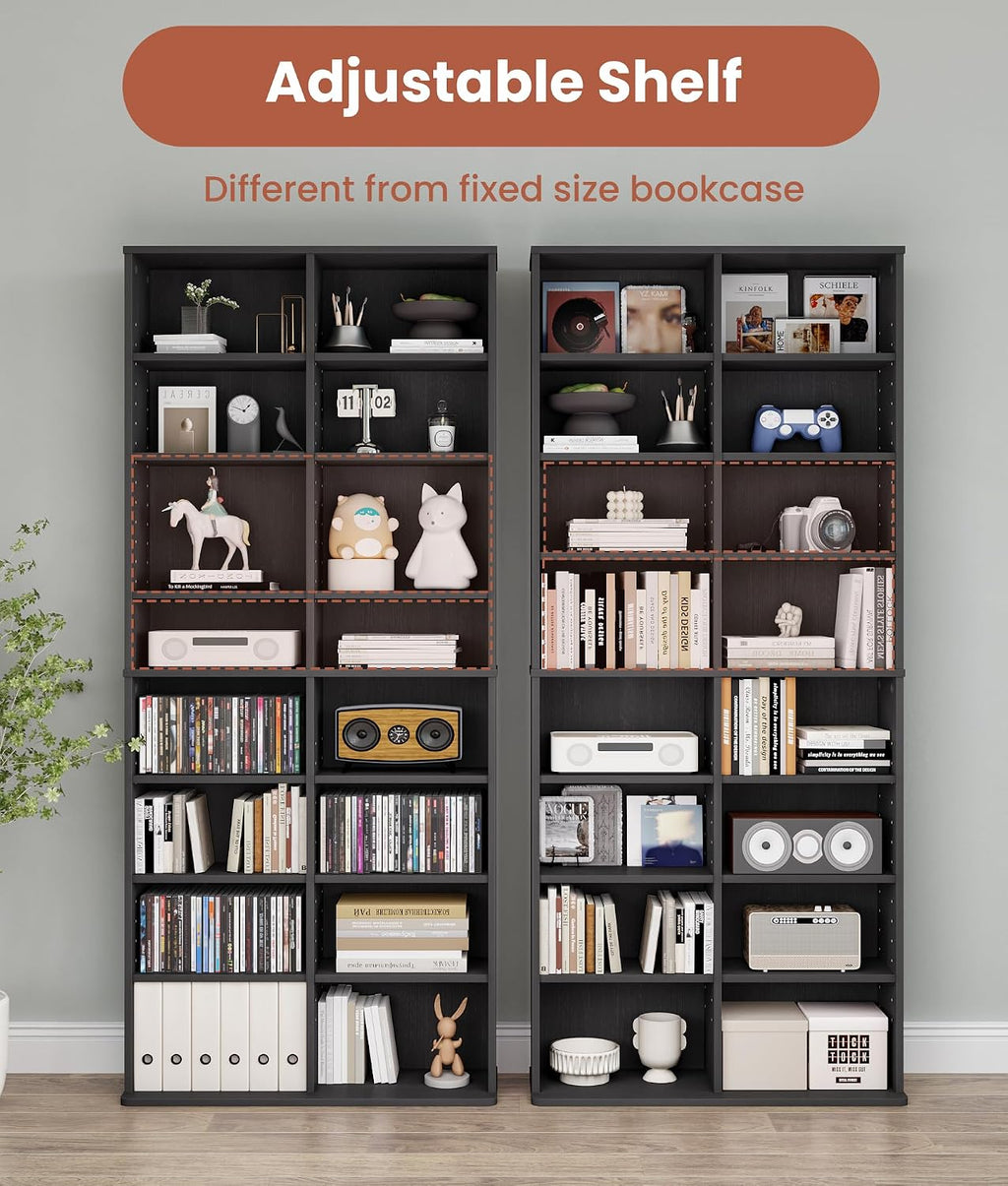 16‑Tier Adjustable Media Storage Tower Organizer
