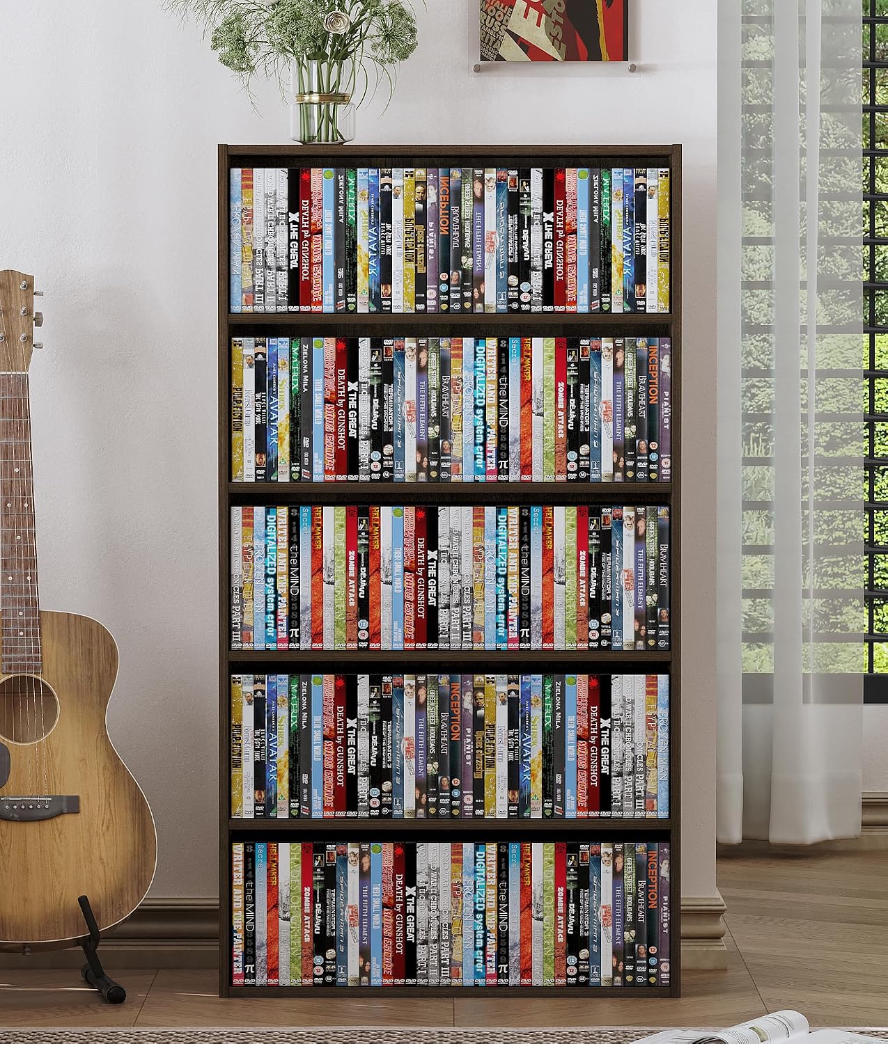 5‑Tier Freestanding Media Storage Tower Organizer
