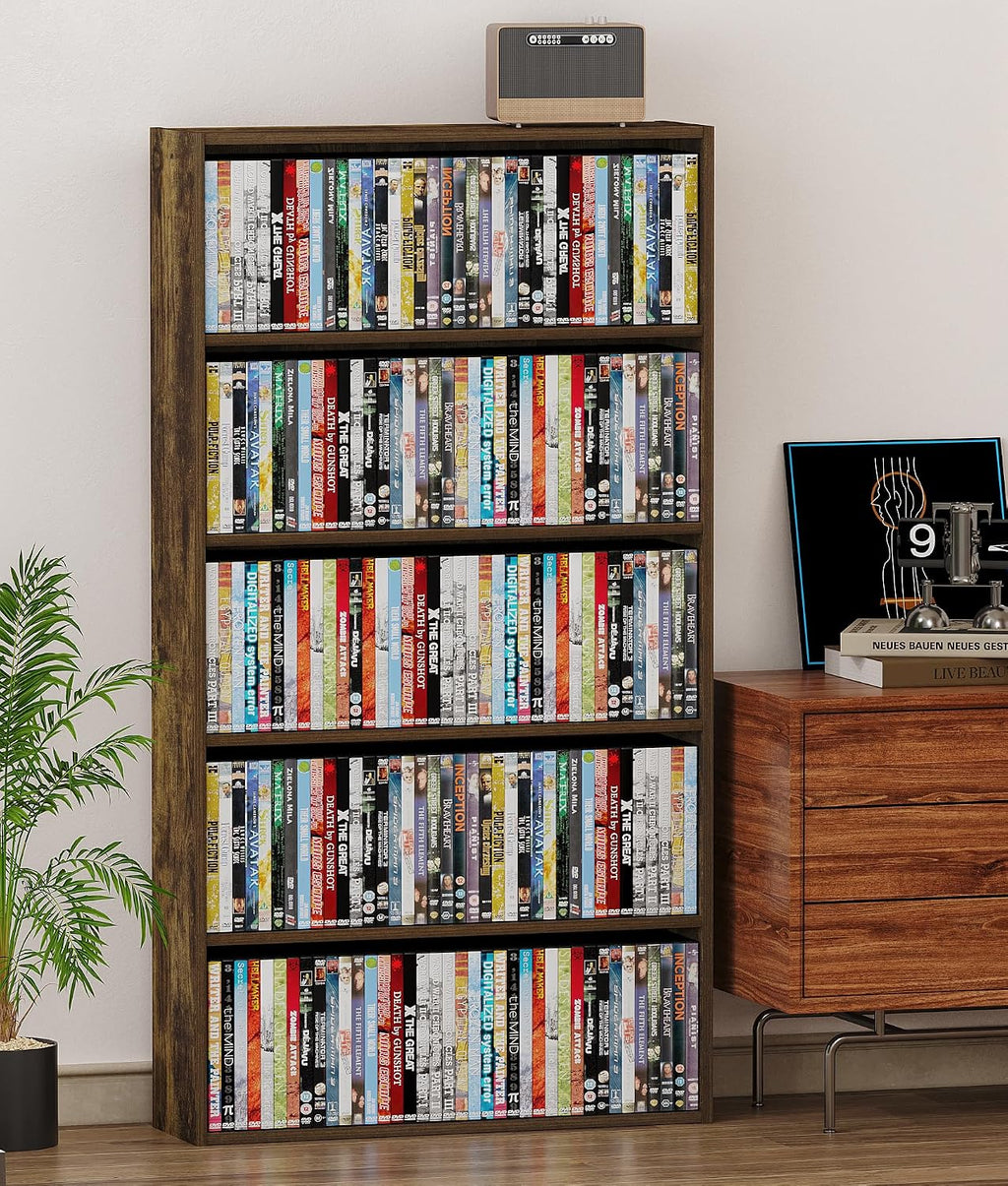 5‑Tier Freestanding Media Storage Tower Organizer